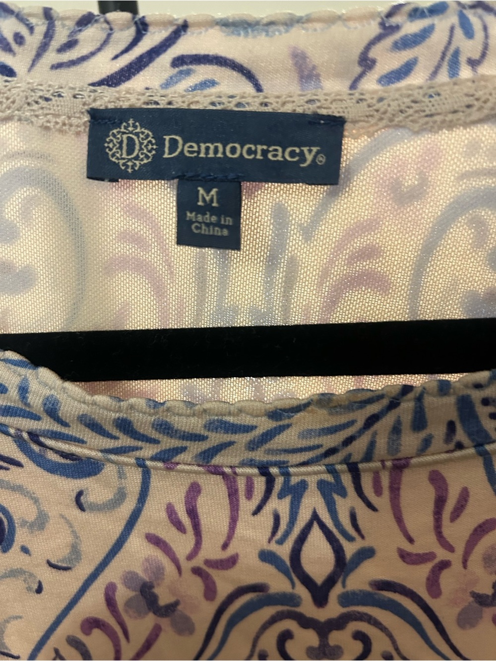 Democracy Lavender and Light Blue Floral-Print Long Sleeve Top - Picture 5 of 12
